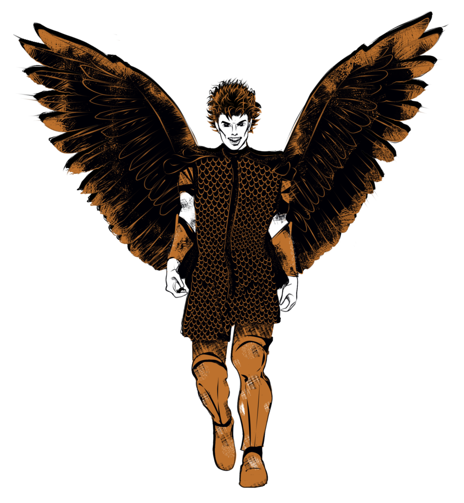 Azael the Fallen Angel in the Angels Dark and Dumb Series